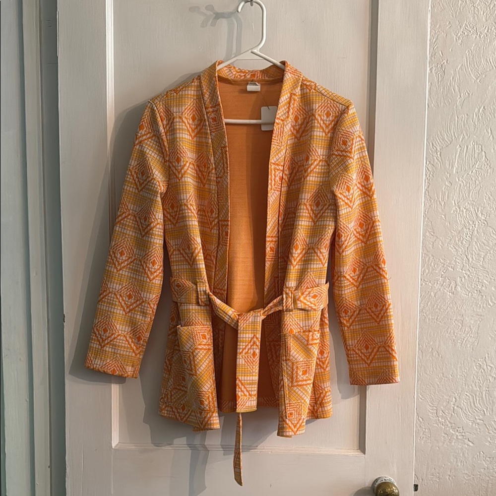 1970’s Vintage Orange Patterned Women's Jacket
